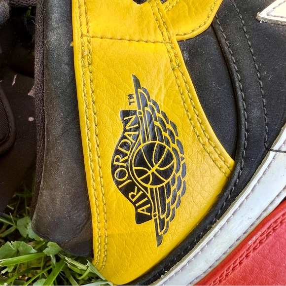 Nike Air Jordan Size 8.5 Men Red, Black and Yellow - Picture 8 of 16